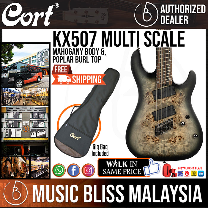 Cort KX-507MS Electric Guitar with Bag - Star Dust Black - Music Bliss Malaysia