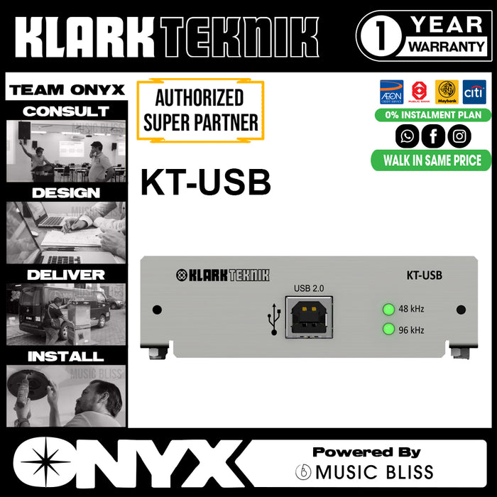 Klark Teknik KT-USB USB 2.0 Network Module with up to 48 Bidirectional Channels (KTUSB / KT USB) - Music Bliss Malaysia