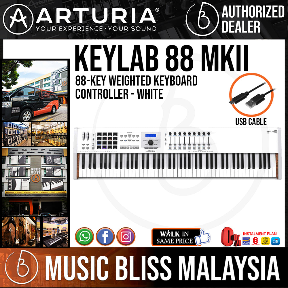 Arturia KeyLab 88 MkII 88-key Weighted Keyboard Controller - White ...