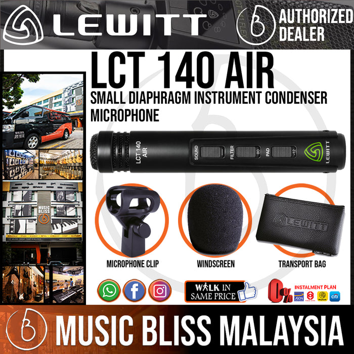Lewitt LCT 140 AIR Small Diaphragm Instrument Condenser Microphone (LCT140 AIR / LCT140AIR) - Music Bliss Malaysia