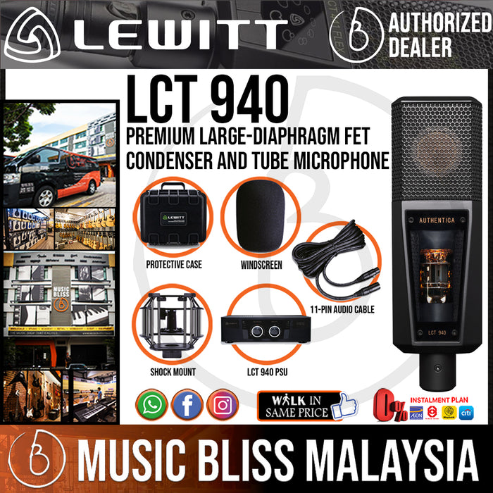 Lewitt LCT 940 Premium Large-Diaphragm FET Condenser and Tube Microphone (LCT-940 / LCT940) - Music Bliss Malaysia