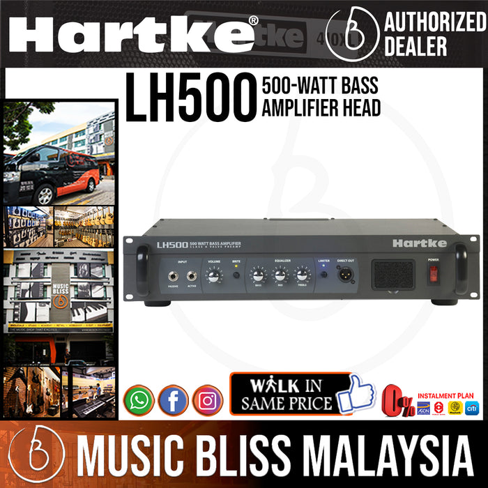 Hartke LH500 Bass Guitar Amplifier Head with 0% Instalment - Music Bliss Malaysia