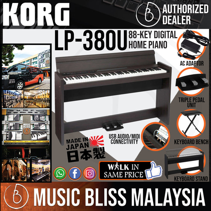 Korg LP-380U Digital Home Piano - Rosewood *0% INSTALLMENT* - Music Bliss Malaysia