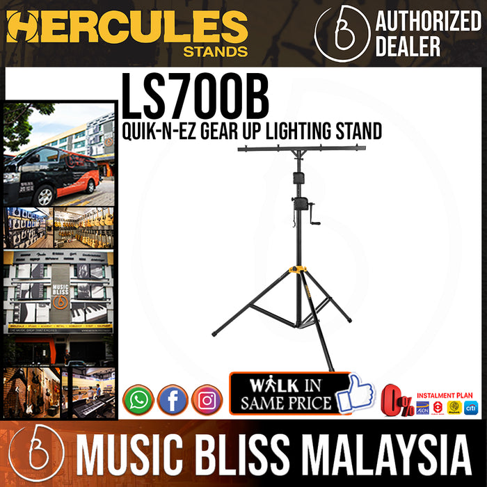 Hercules LS700B Quik-N-EZ Gear Up Lighting Stand - Music Bliss Malaysia
