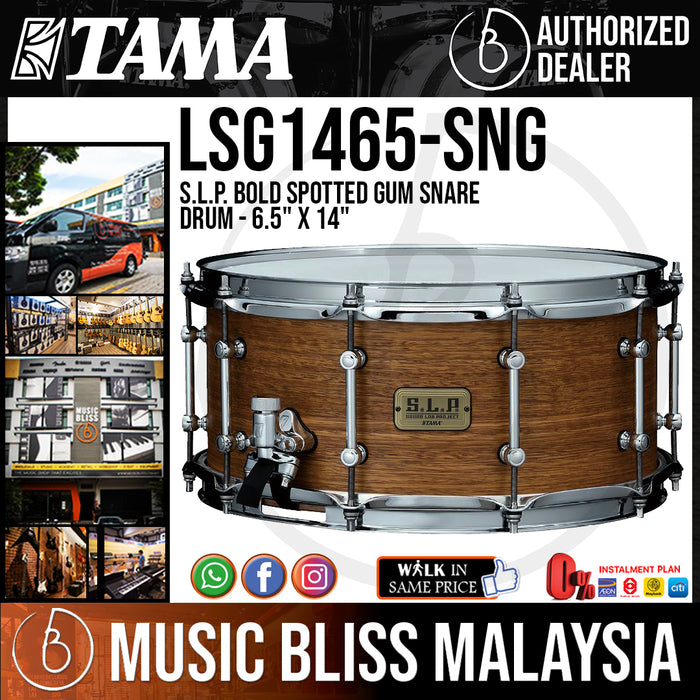 Tama LSG1465 S.L.P. Bold Spotted Gum Snare Drum - 6.5" x 14" - Music Bliss Malaysia