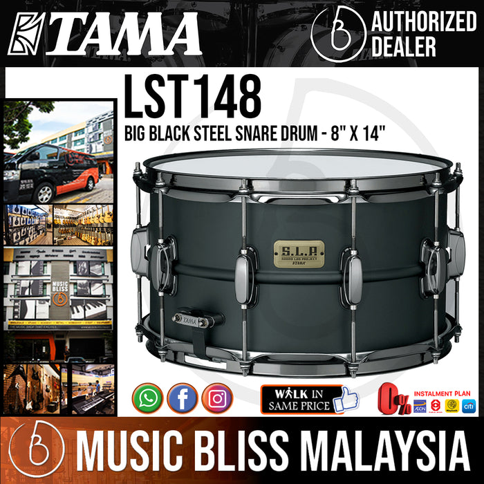 Tama S.L.P. Big Black Steel Snare Drum - 8" x 14" (LST148/LST-148) - Music Bliss Malaysia