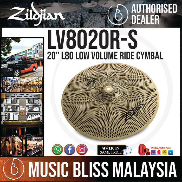 Zildjian 20" L80 Low Volume Ride Cymbal (LV8020R-S) - Music Bliss Malaysia