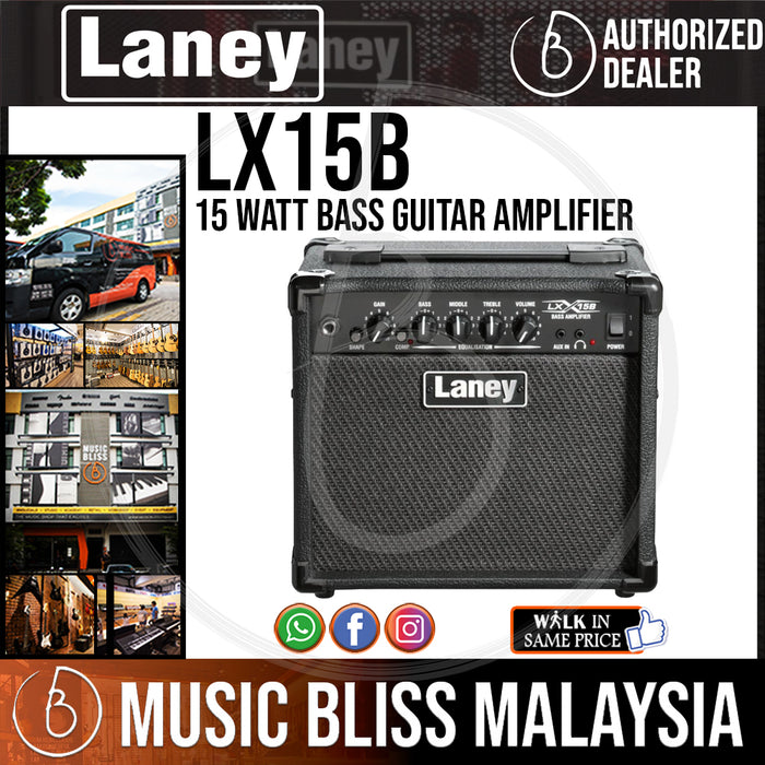 Laney LX15B 15-watt Bass Guitar Amplifier (LX-15B) - Music Bliss Malaysia