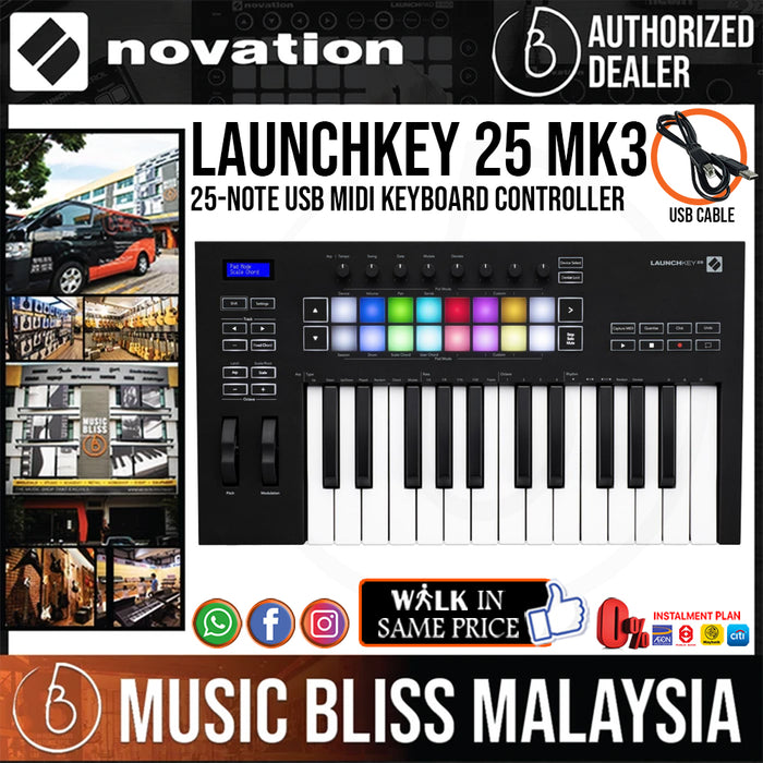 Novation Launchkey 25 MK3 Keyboard Controller - Music Bliss Malaysia