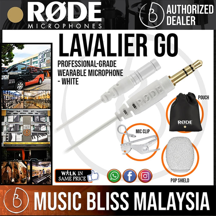 Rode Lavalier GO Omnidirectional Lavalier Microphone for Wireless GO Systems *Everyday Low Prices Promotion* - Music Bliss Malaysia