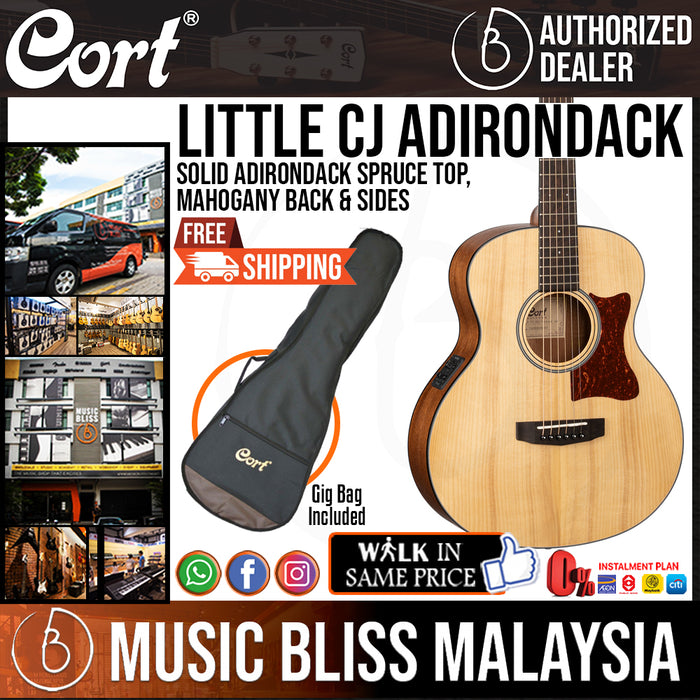 Cort Little CJ Adirondack Adirondack Acoustic Guitar With Bag - Music Bliss Malaysia