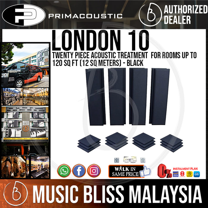 Primacoustic London 10 - Twenty Piece Acoustic Treatment - Black - Music Bliss Malaysia