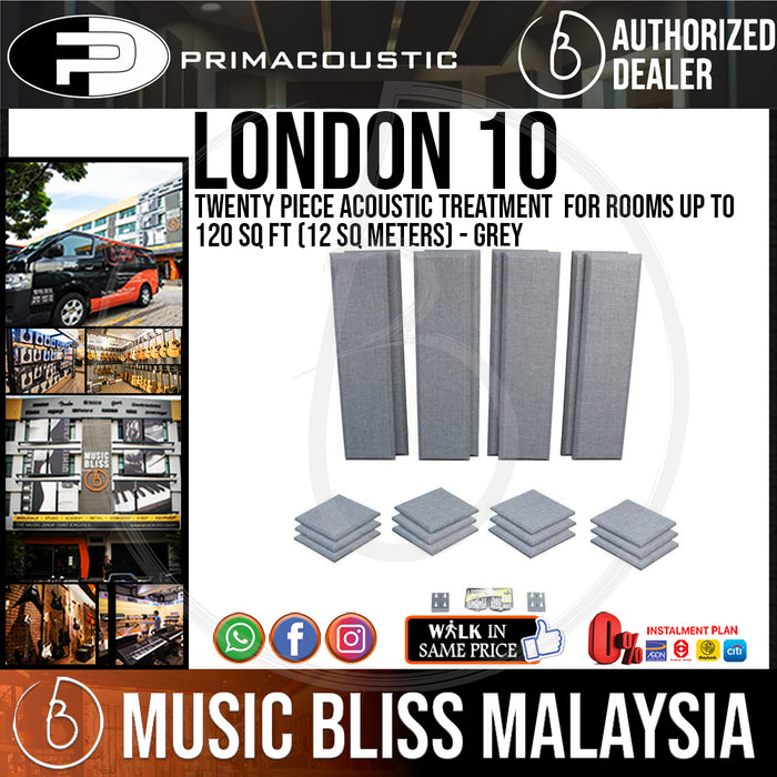 Primacoustic London 10 - Twenty Piece Acoustic Treatment - Grey - Music Bliss Malaysia