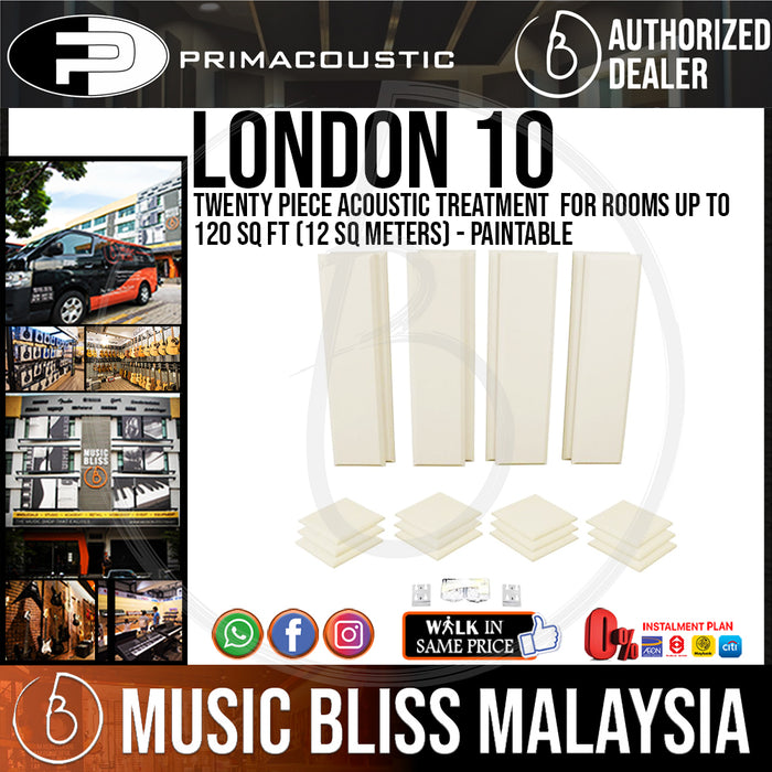 Primacoustic London 10 - Twenty Piece Acoustic Treatment - Paintable - Music Bliss Malaysia