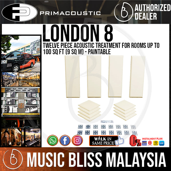 Primacoustic London 8 - Twelve  Piece Acoustic Treatment-Paintable - Music Bliss Malaysia
