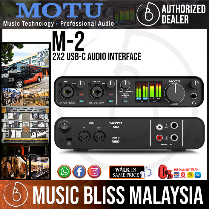 MOTU M2 2x2 USB-C Audio Interface | Music Bliss Malaysia