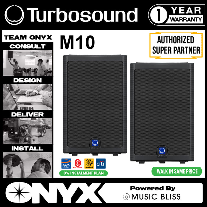Turbosound Milan M10 600-Watt 10" Powered Speaker - Pair (M-10 / M 10) - Music Bliss Malaysia