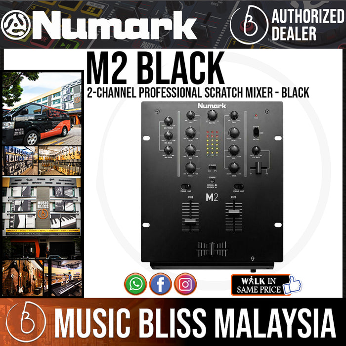 Numark M2 2-Channel Professional Scratch Mixer (Black) - Music Bliss Malaysia