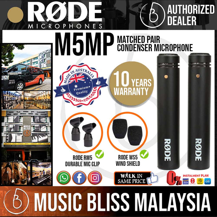 Rode M5 Matched Pair Condenser Microphone (M5MP) 10 Years Warranty [Made in Australia] *Everyday Low Prices Promotion* - Music Bliss Malaysia