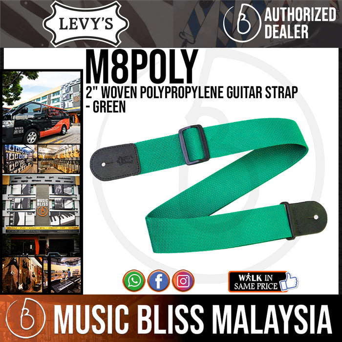 Levy's M8POLY 2" Woven Polypropylene Guitar Strap - Green - Music Bliss Malaysia