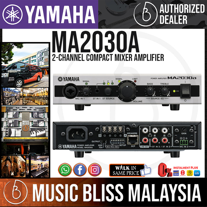 Yamaha MA2030A 2 Channel Compact Mixer Amplifier (MA-2030A) - Music Bliss Malaysia