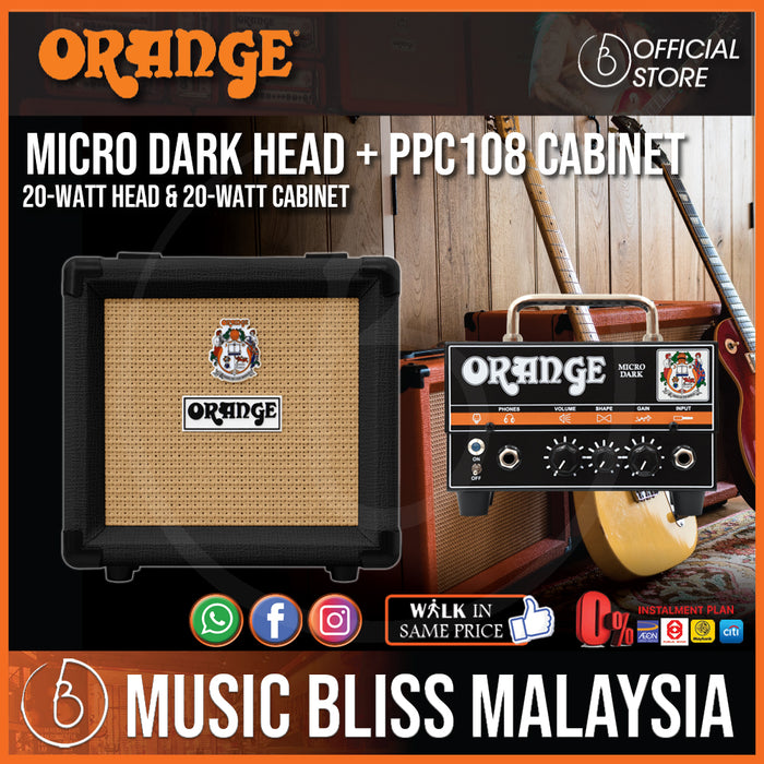 Orange Micro Dark Head and PPC108 Cabinet -Black - Music Bliss Malaysia