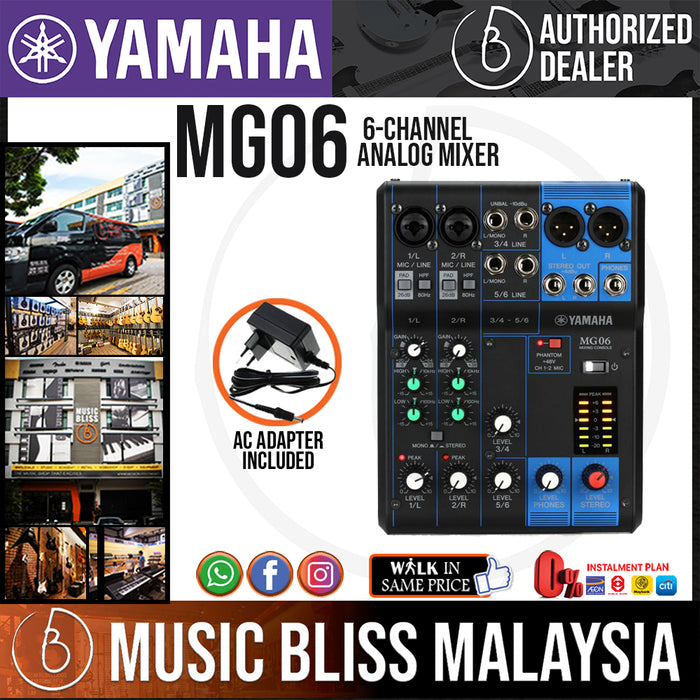 Yamaha MG06 6-channel Analog Mixer (MG 06) *Crazy Sales Promotion* - Music Bliss Malaysia