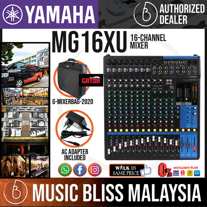 Yamaha MG16XU 16-Channel Mixer with Gator G-Mixer Bag-2020 (MG 16XU) * Crazy Sales Promotion * - Music Bliss Malaysia