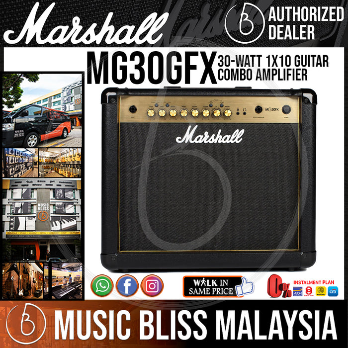 Marshall MG30GFX 30-watt 1x10 Guitar Combo Amplifier with Effects - Music Bliss Malaysia