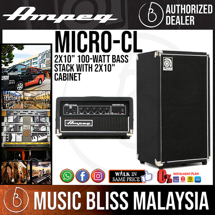 Ampeg Micro-CL 2x10" 100-Watt Bass Stack (MicroCL / Micro CL) *CMCO Promotion* - Music Bliss Malaysia