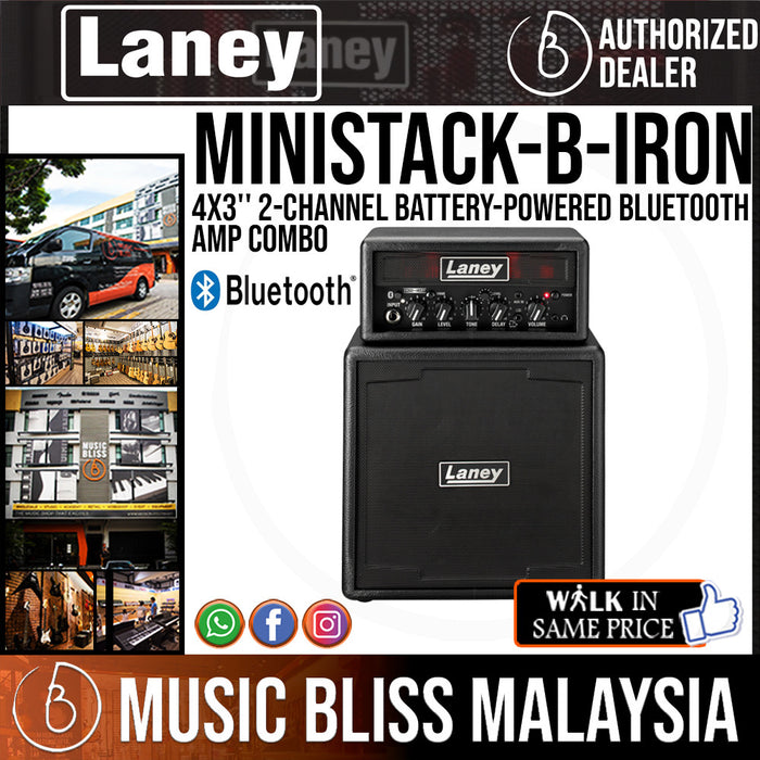 Laney Ministack-B-Iron Bluetooth Battery Powered Guitar Amplifier (MINISTACK B IRON) - Music Bliss Malaysia