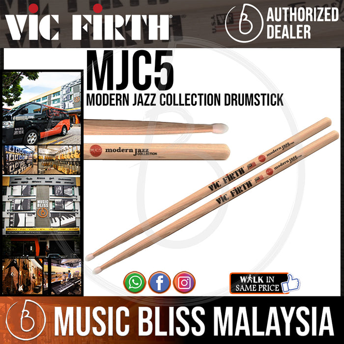 Vic Firth Modern Jazz Collection Hickory Drumsticks - Size 5 (MJC5) - Music Bliss Malaysia