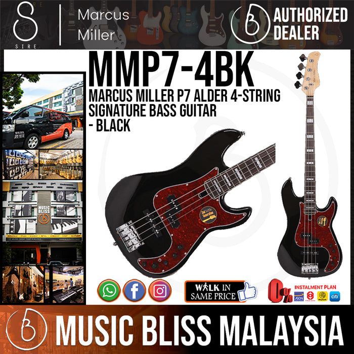 Sire (2nd Gen) Marcus Miller P7 Alder 4-String Signature Bass Guitar - Black - Music Bliss Malaysia