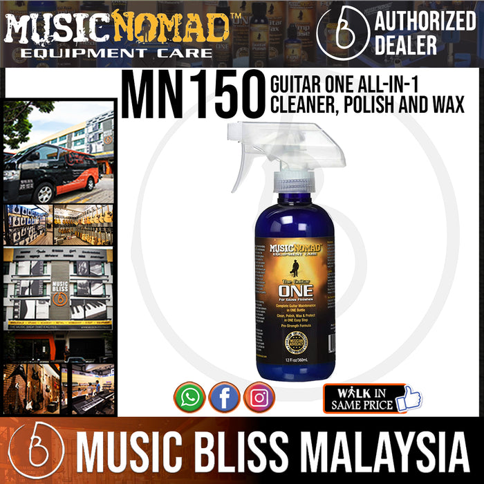 Music Nomad MN150 Guitar ONE All-in-1 Cleaner, Polish and Wax, 12 oz. (MN-150) - Music Bliss Malaysia