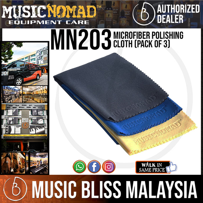 Music Nomad MN203 Microfiber Polishing Cloth (Pack of 3) (MN-203) - Music Bliss Malaysia