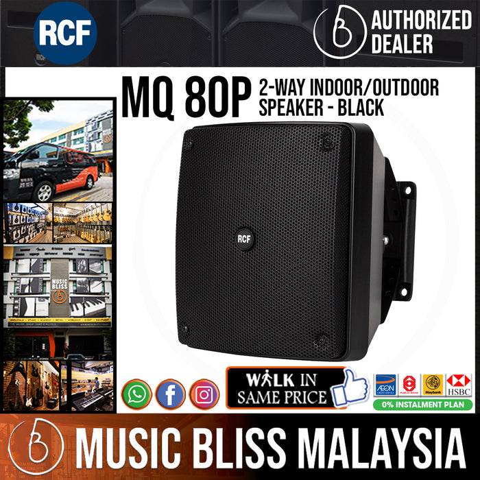 RCF MQ 80P 2-Way Indoor/Outdoor Speaker - Black - Music Bliss Malaysia