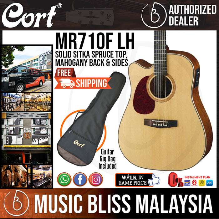 Cort MR710F Left-Handed Acoustic Guitar with Bag (MR 710F MR-710F) - Music Bliss Malaysia