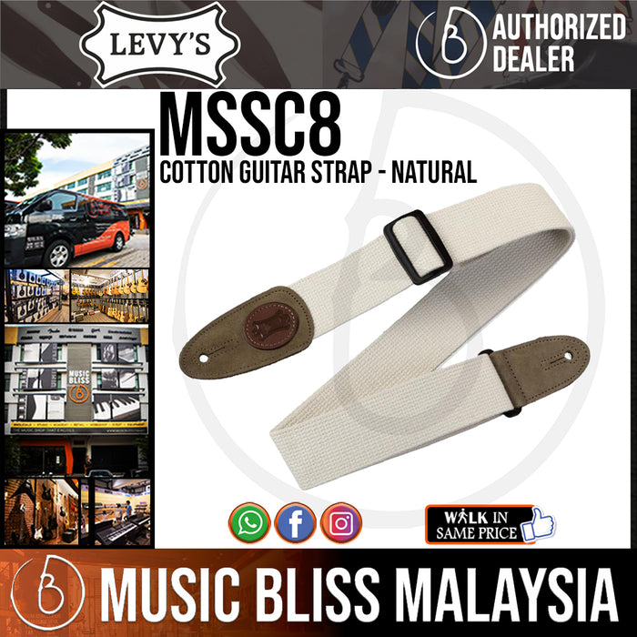Levy's MSSC8 Cotton Guitar Strap - Natural - Music Bliss Malaysia