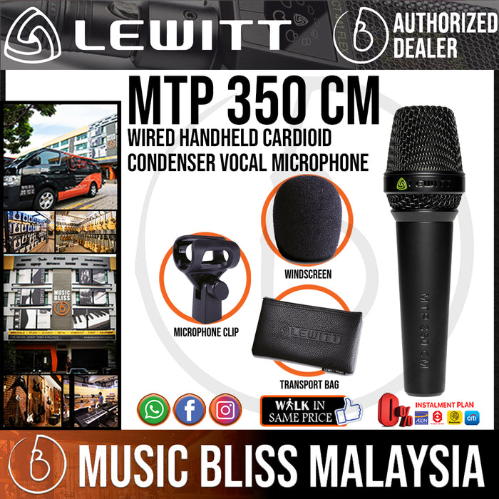 Lewitt MTP 350 CM Wired Handheld Cardioid Condenser Vocal Microphone (MTP-350 CM / MTP350CM) - Music Bliss Malaysia