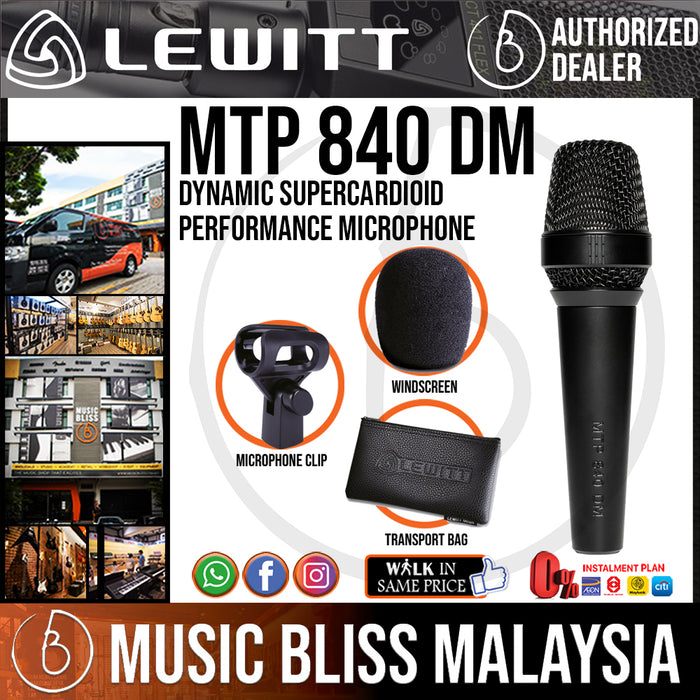 Lewitt MTP 840 DM Dynamic Supercardioid Performance Microphone (MTP-840 DM / MTP840DM) - Music Bliss Malaysia