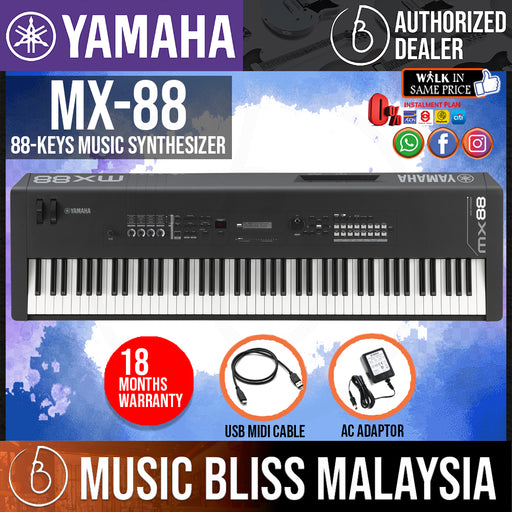 Yamaha MX-88 88-Key Weighted Action Music Synthesizer with MIDI Cable (MX88 / MX 88) - Music Bliss Malaysia