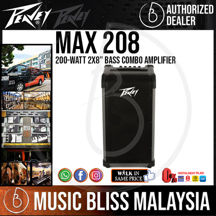 Peavey MAX 208 200-watt 2x8" Bass Combo Amplifier (MAX208) - Music Bliss Malaysia