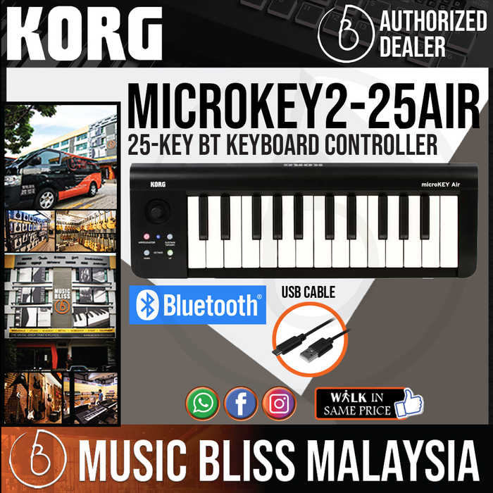 Korg microKEY Air 25 25-key Bluetooth Keyboard Controller (microKEY2 / microKEY2-25) - Music Bliss Malaysia