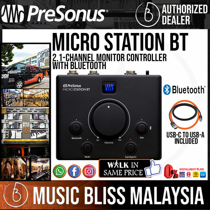 PreSonus Micro Station BT 2.1 Monitor Controller with Bluetooth *Price Match Promotion* - Music Bliss Malaysia