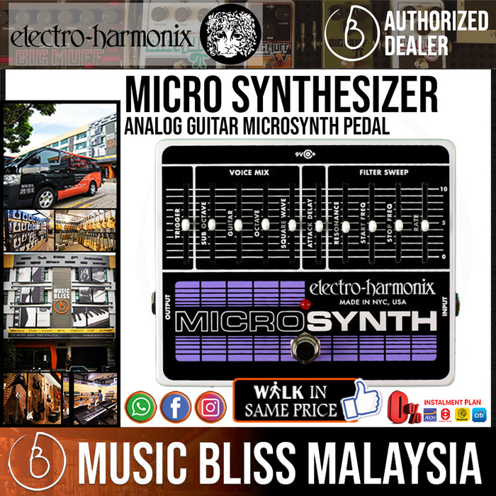 Electro Harmonix Micro Synthesizer Analog Guitar Microsynth Pedal (Electro-Harmonix / EHX) *Crazy Sales Promotion* - Music Bliss Malaysia
