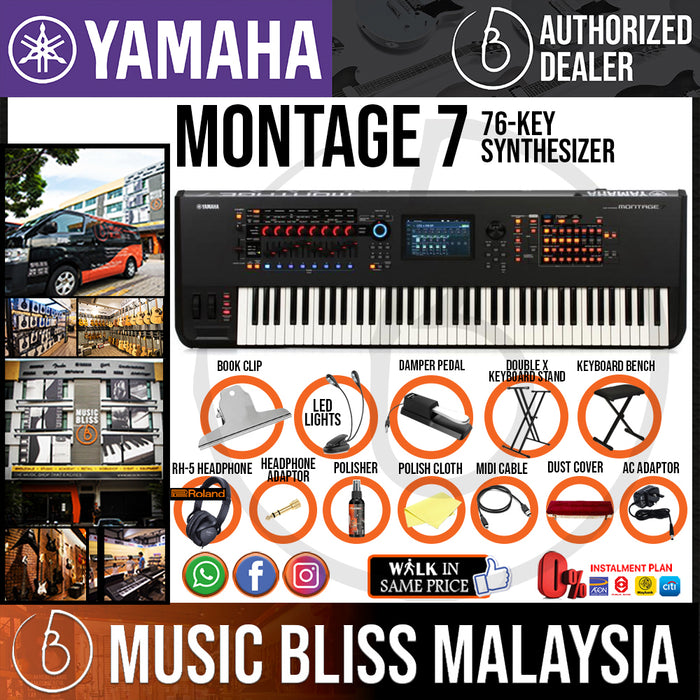 Yamaha Montage 7 76-key Music Synthesizer 13 in 1 Complete Package (Montage7) *Crazy Sales Promotion* - Music Bliss Malaysia