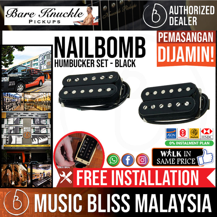 Bare Knuckle Humbucker Nailbomb Set - Black [Free In-Store Installation] - Music Bliss Malaysia