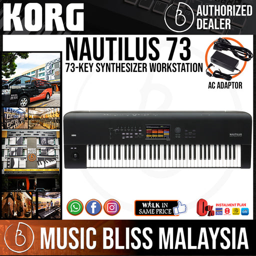 Korg NAUTILUS 73 73-Key Digital Performance Workstation - Black with 0% Instalment - Music Bliss Malaysia