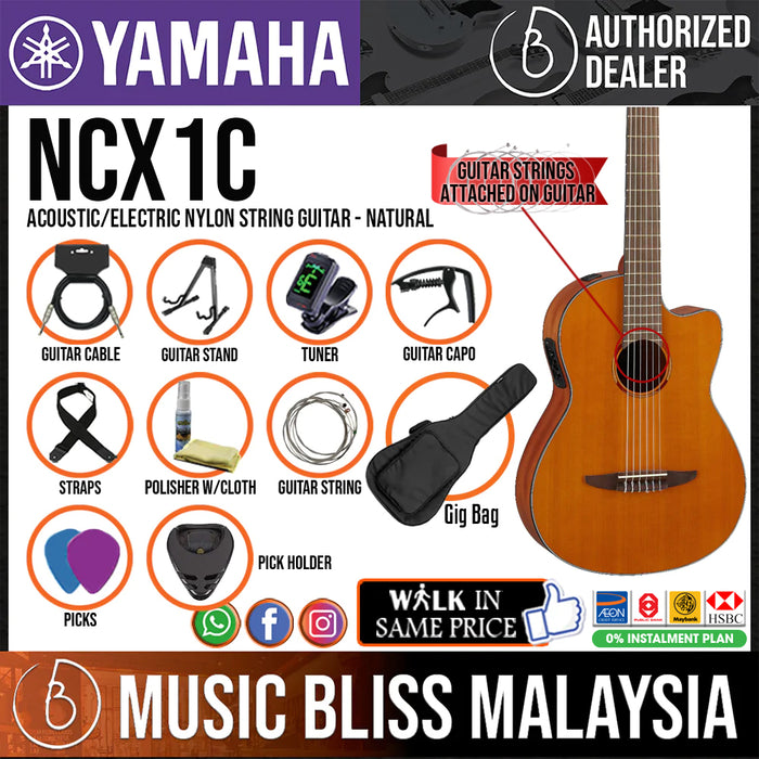 Yamaha NCX1C Acoustic/Electric Nylon String with Cedar Top - Music Bliss Malaysia