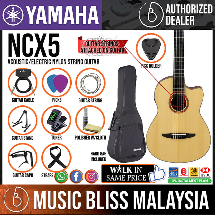 Yamaha NCX5 Acoustic/Electric Nylon String Guitar with Pickup - Music Bliss Malaysia